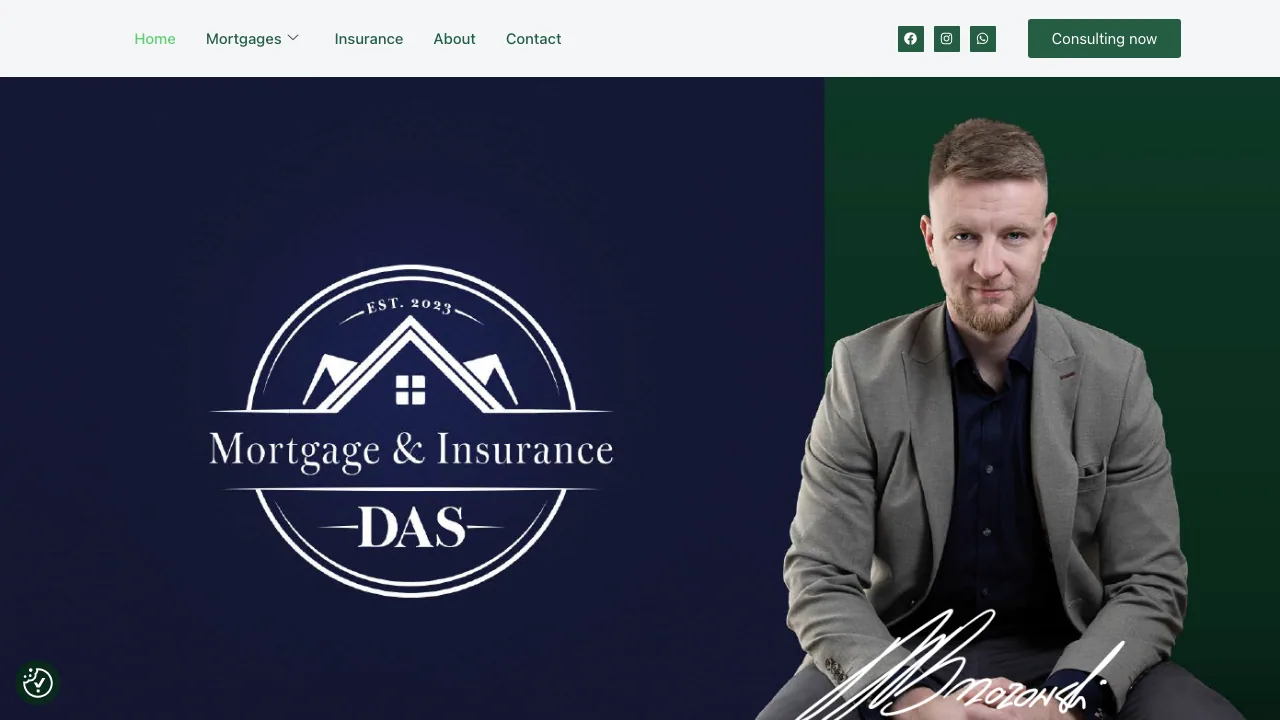 DAS Mortgage and Insurance Adviser website preview