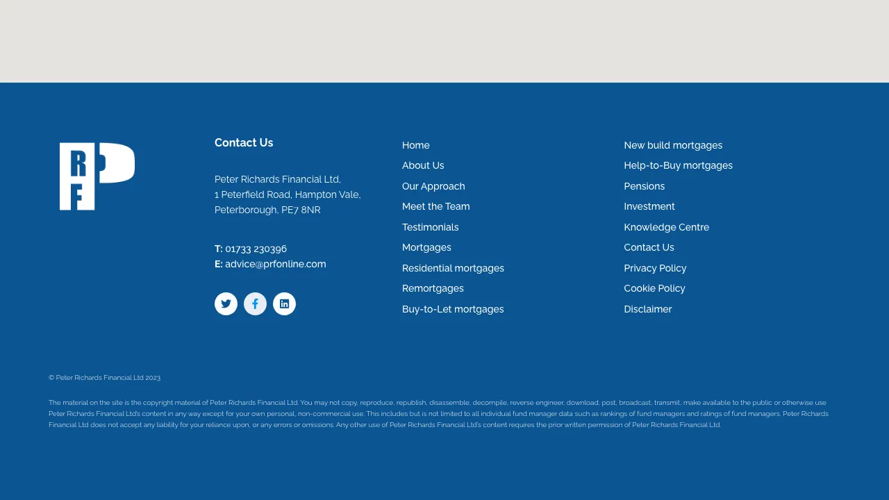 Peter Richards Financial Ltd website preview