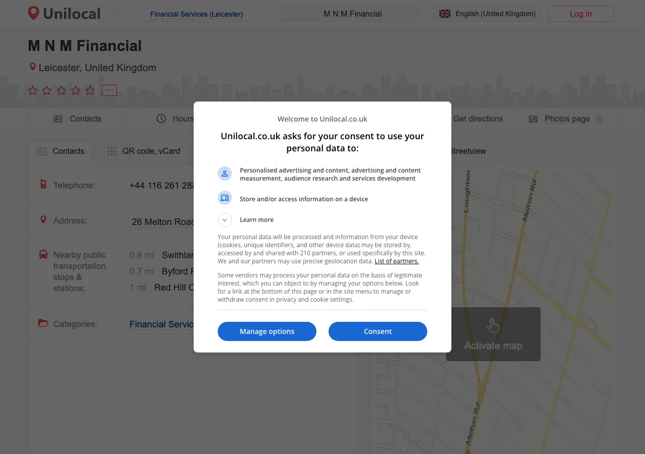 M N M Financial website preview