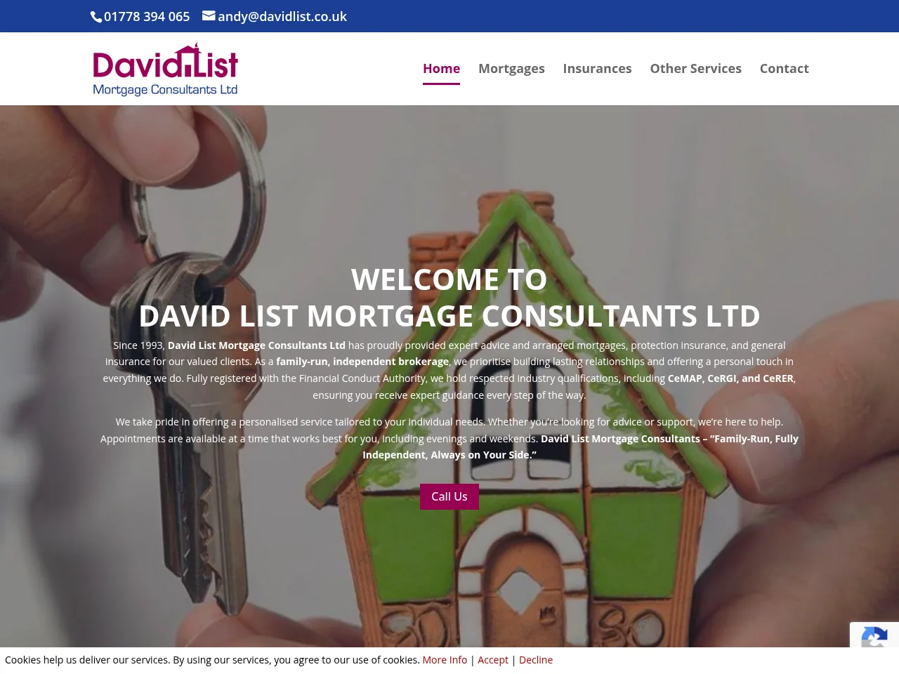 David List Mortgage Consultants website preview