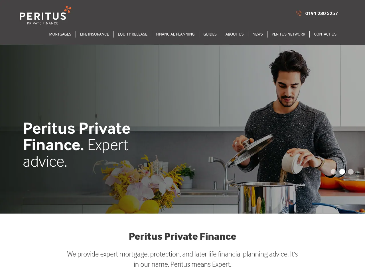 Peritus Private Finance website preview