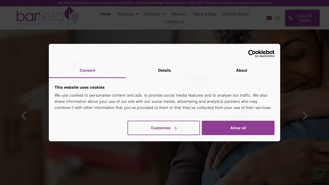Barfield Financial Advisors Ltd website preview