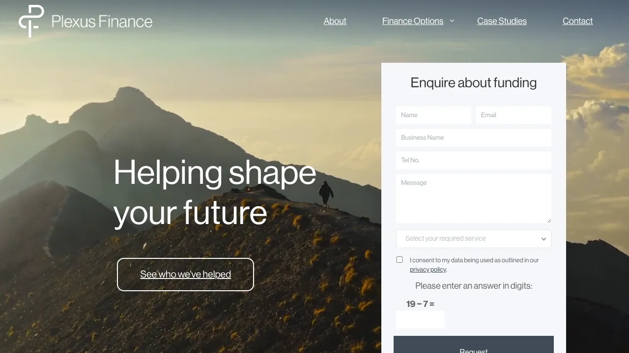 Plexus Finance website preview