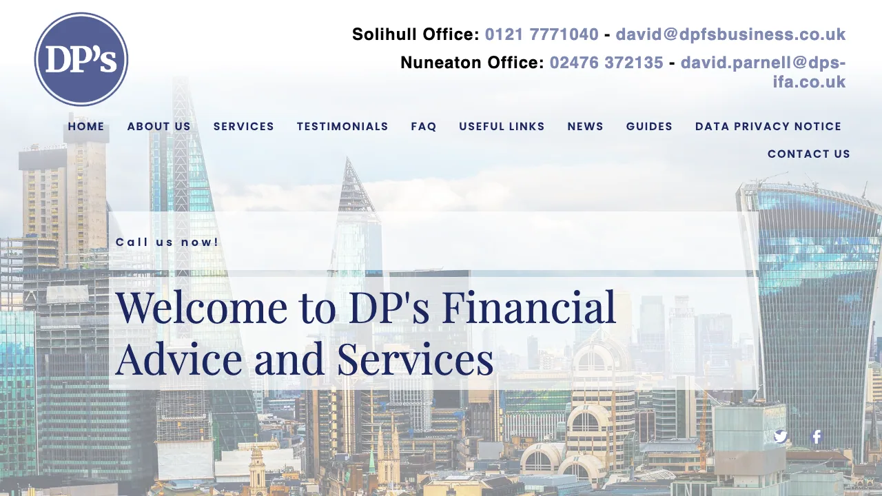 Dps Financial Advice & Services website preview