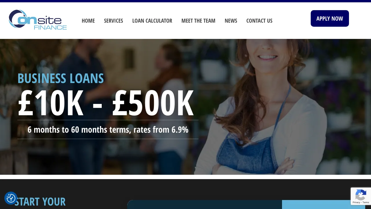 OnSite Finance website preview