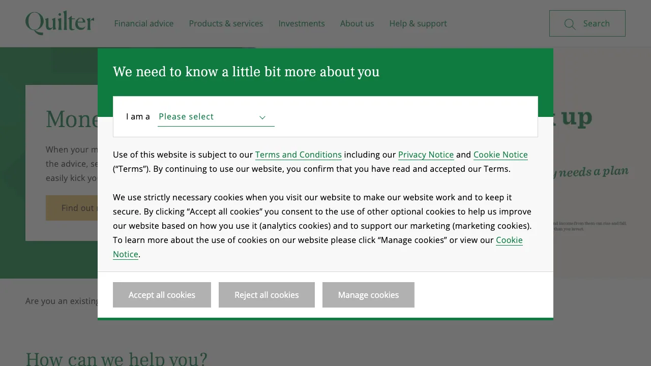 Chris Hamilton, Financial Adviser with Quilter Financial Advisers website preview