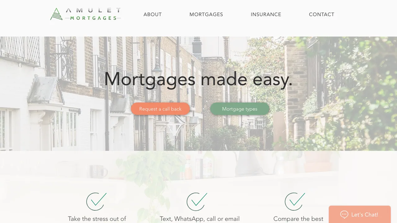 Amulet Mortgages website preview