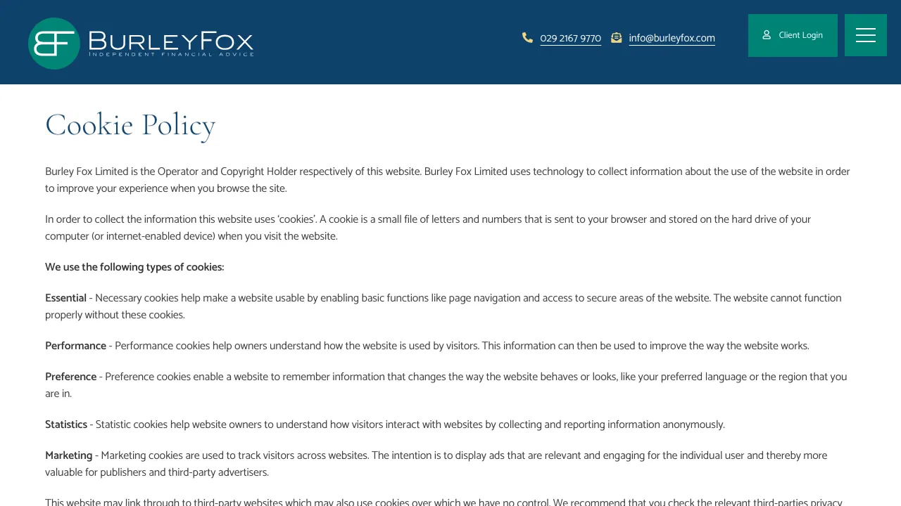 Burley Fox website preview