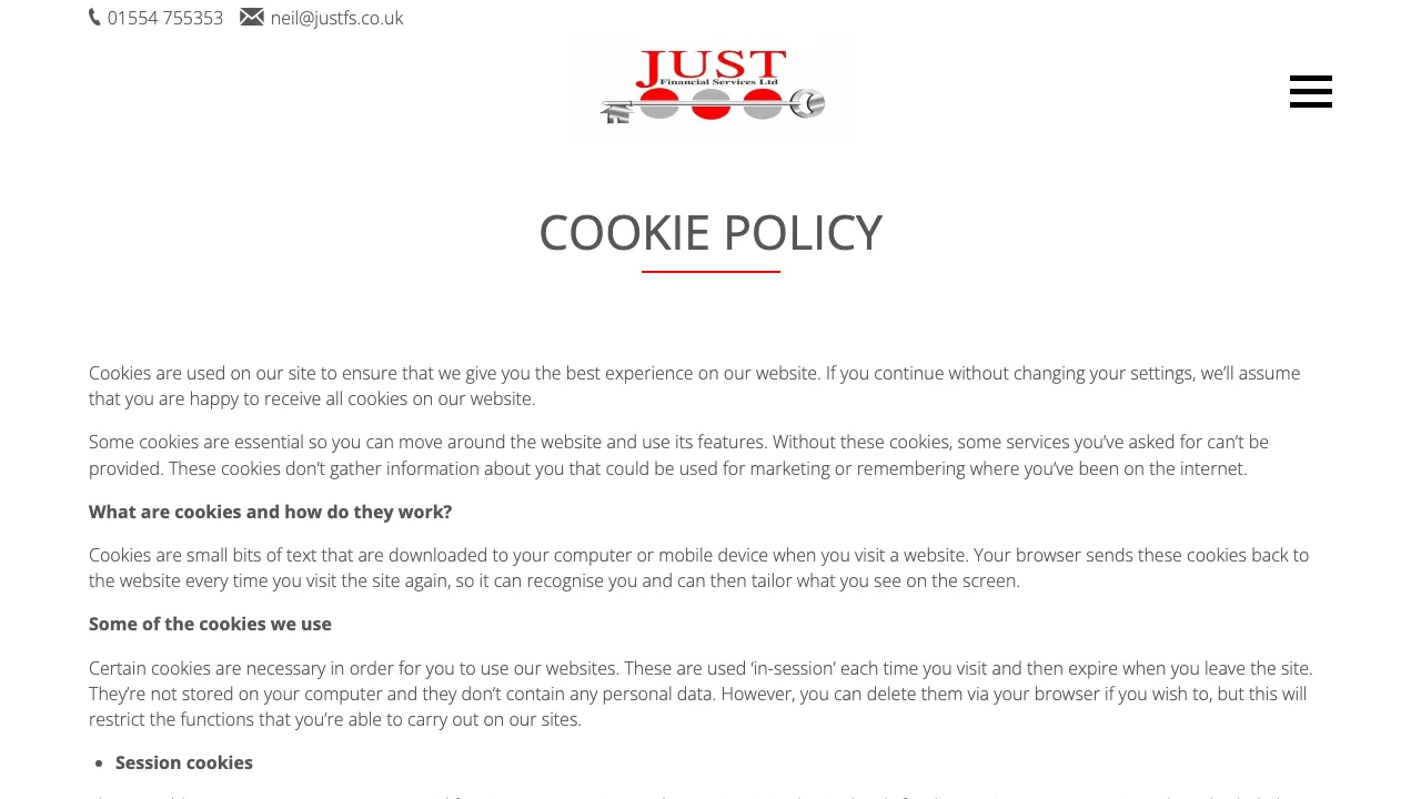 Just Financial Services (Wales) Ltd website preview