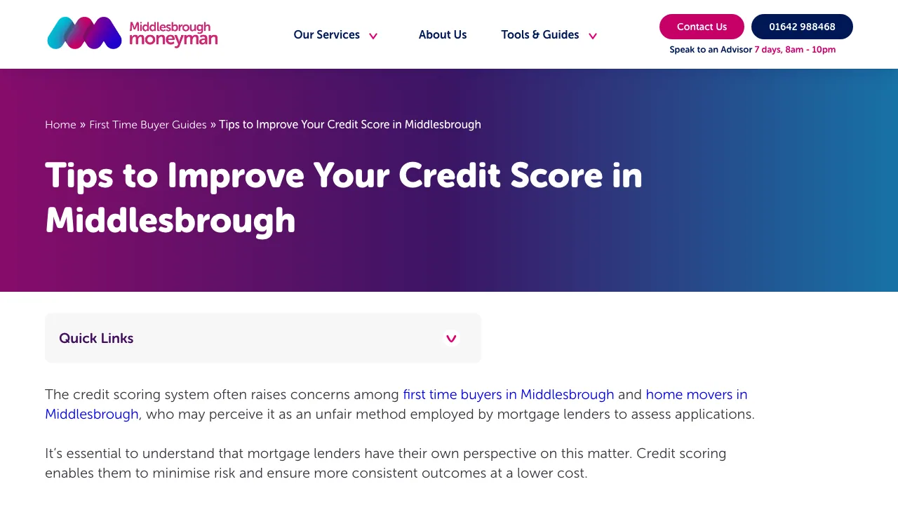 Middlesbroughmoneyman - Mortgage Broker website preview