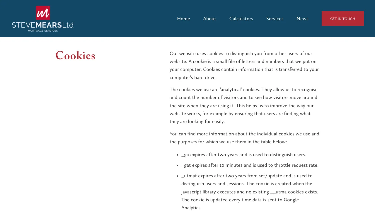 Steve Mears Independent Mortgage Services website preview