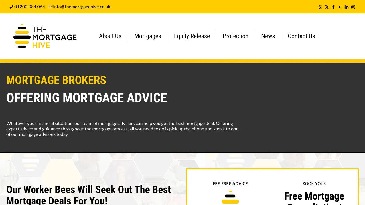 The Mortgage Hive - Mortgage Advisor & Equity Release Bournemouth website preview