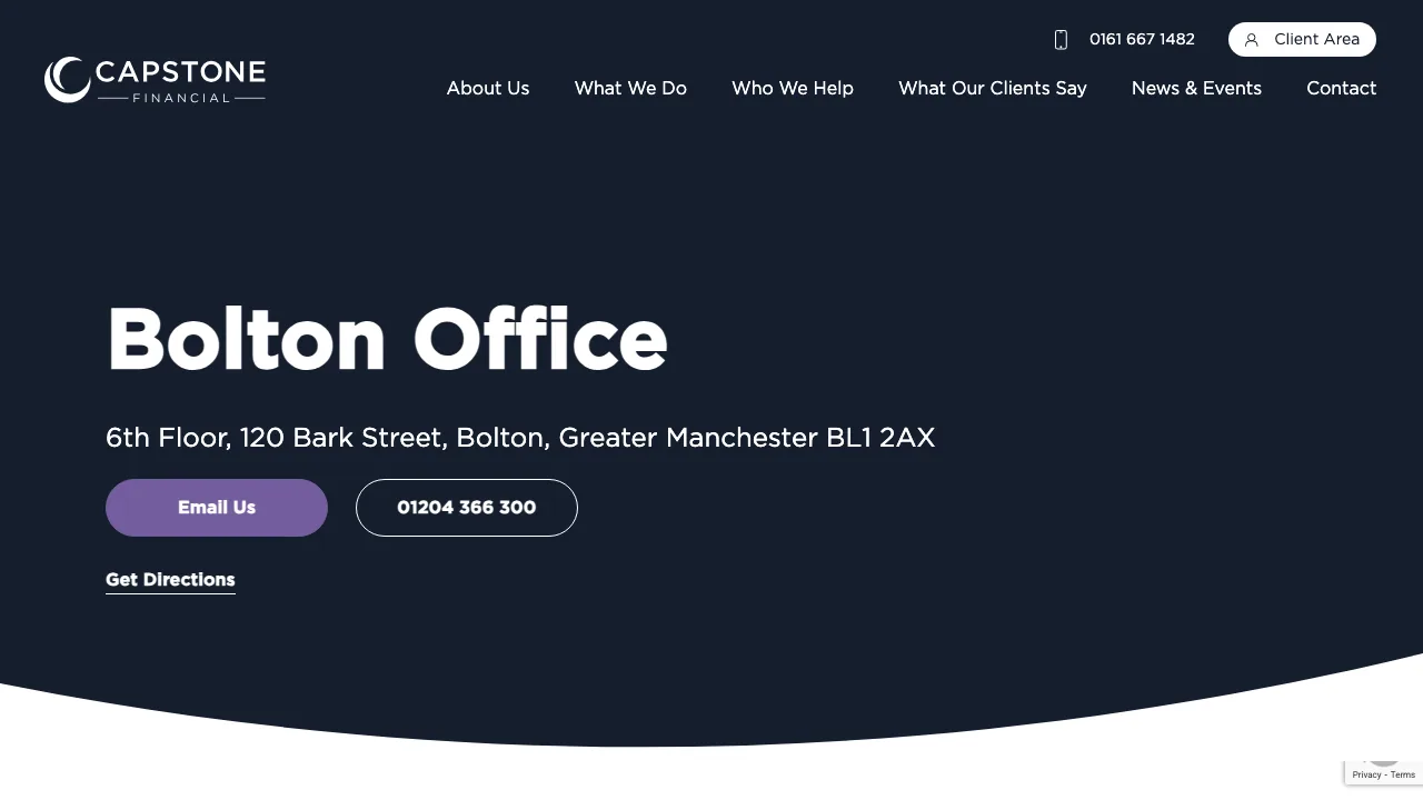 Capstone Financial - Bolton Office website preview