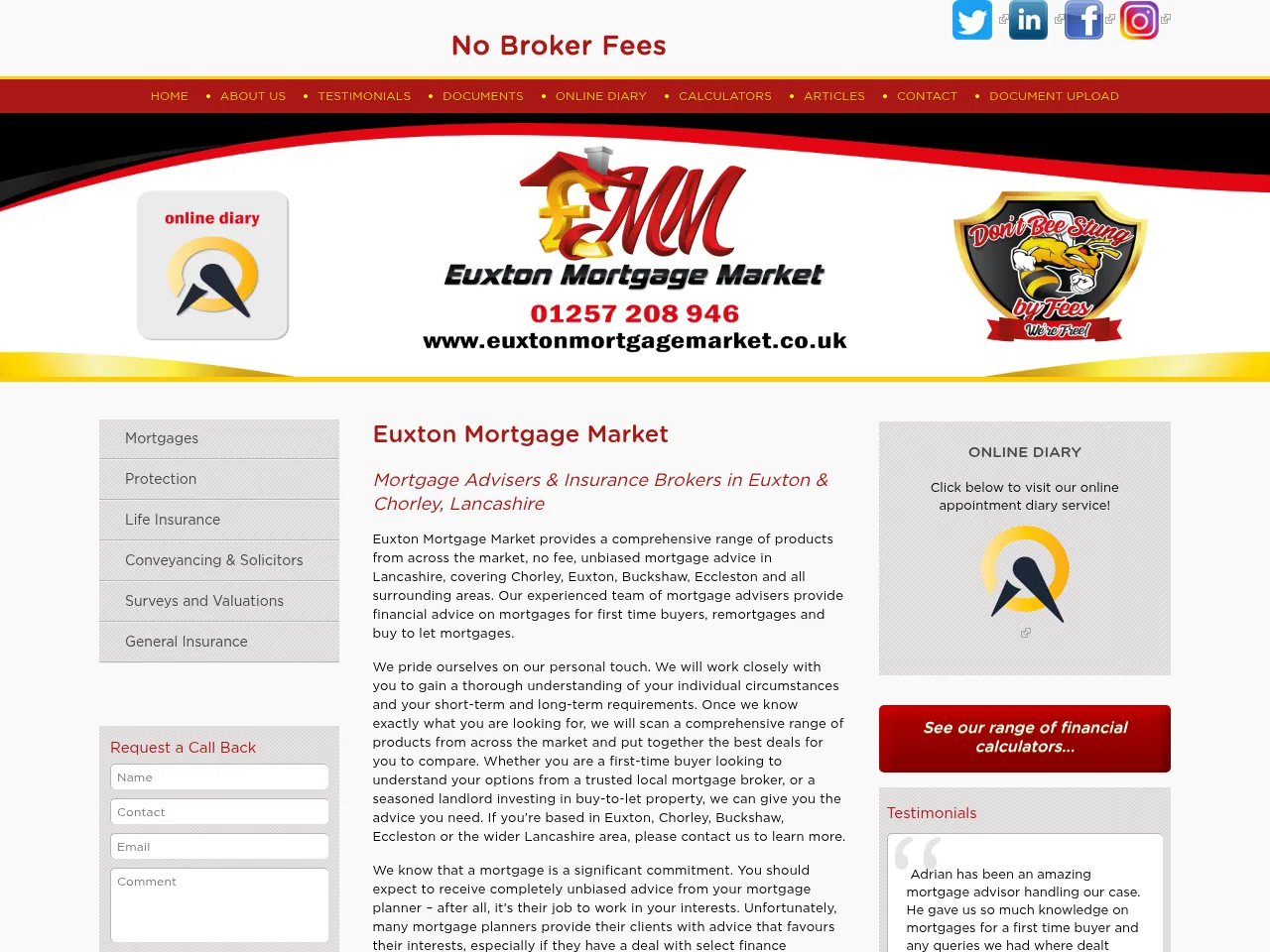 Euxton Mortgage Market website preview