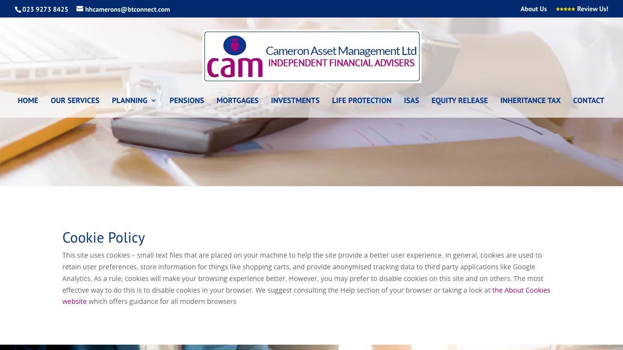 Cameron Asset Management Ltd website preview