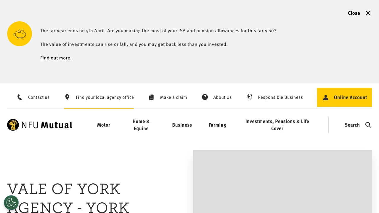 NFU Mutual Vale of York - York website preview