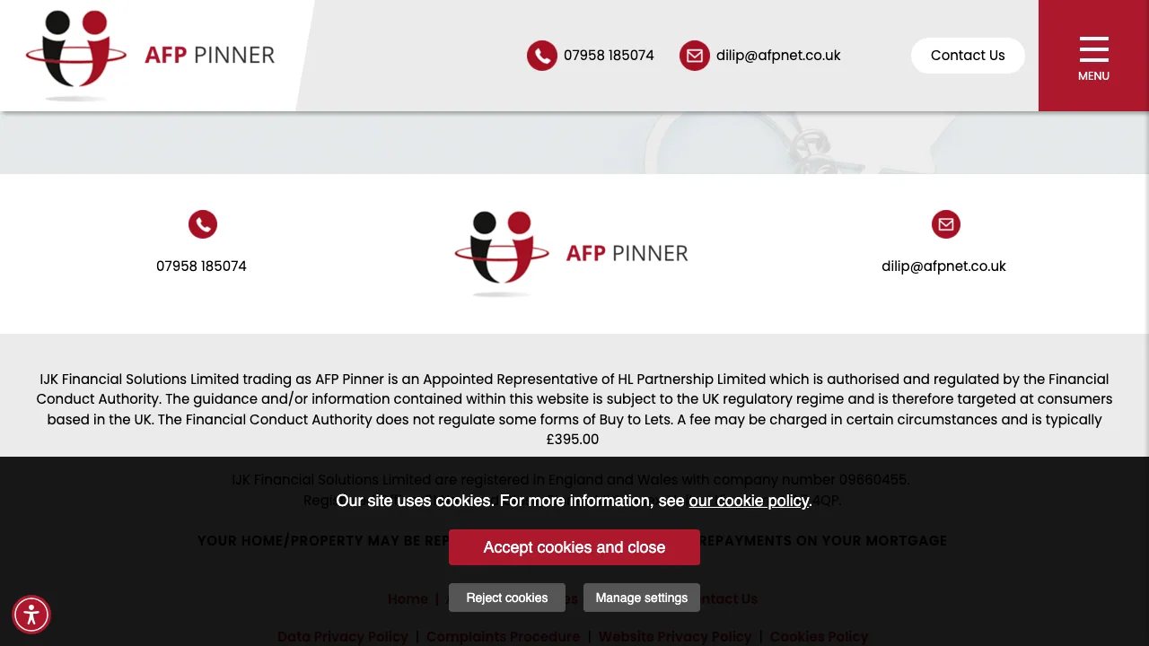 AFP Pinner website preview