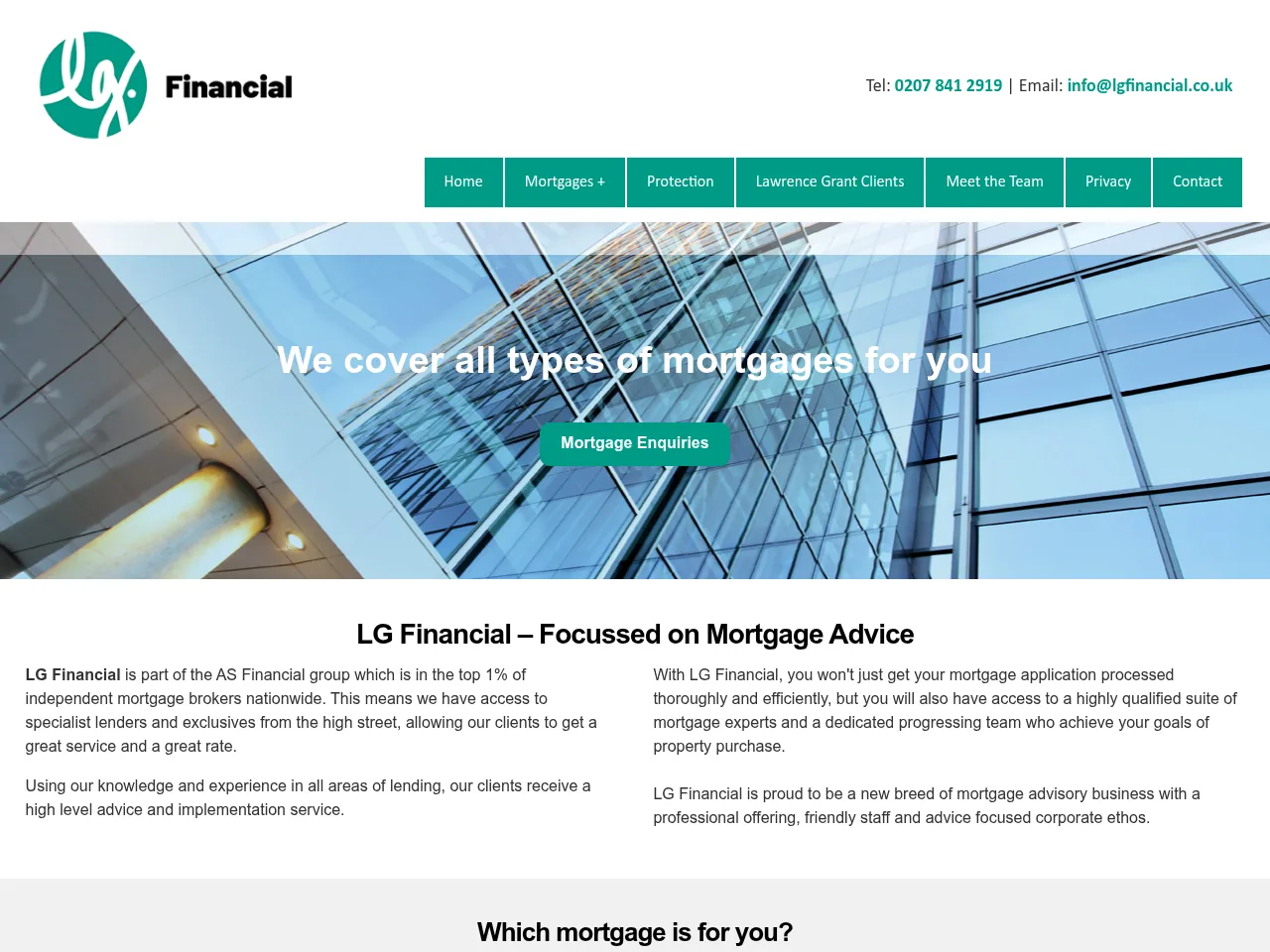 LG Financial website preview