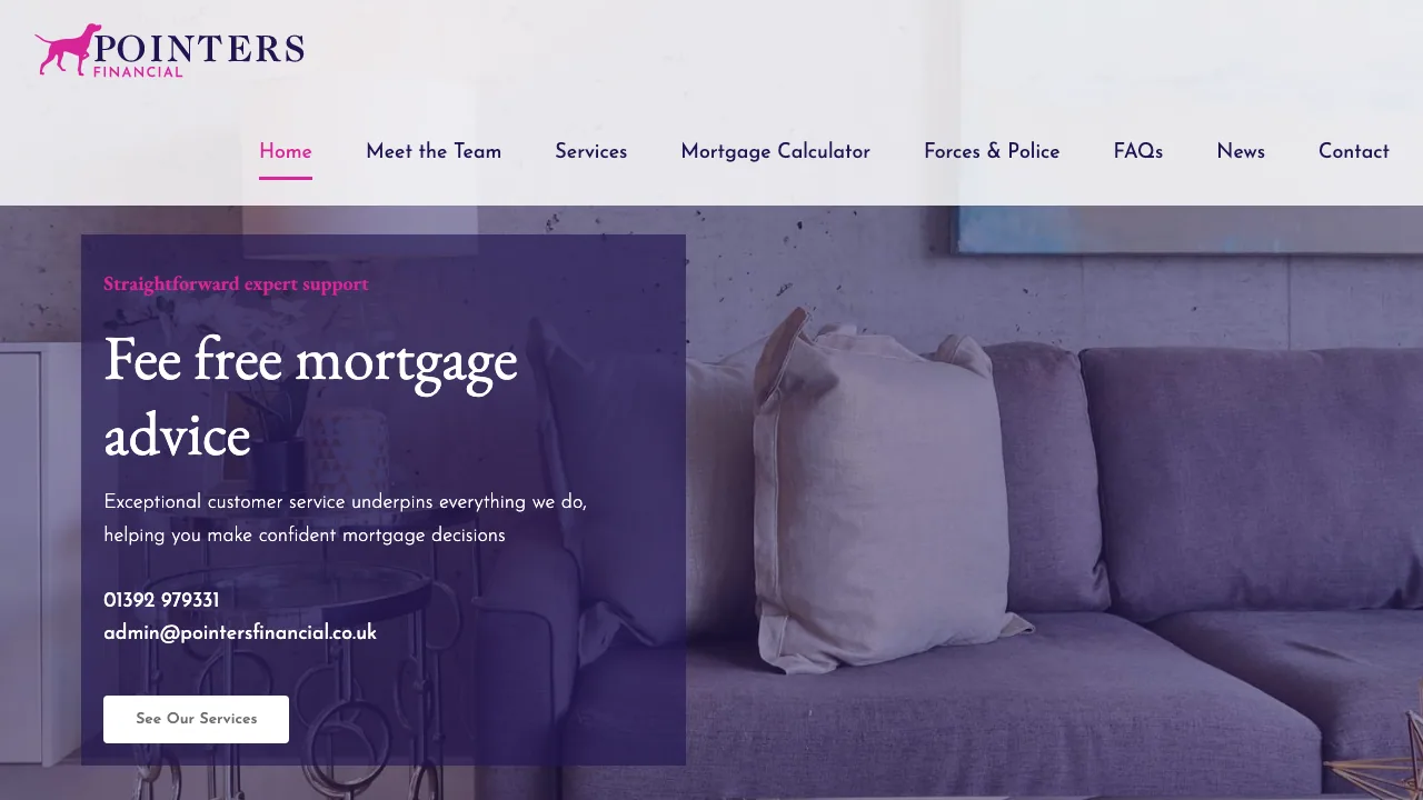 Pointers Financial website preview