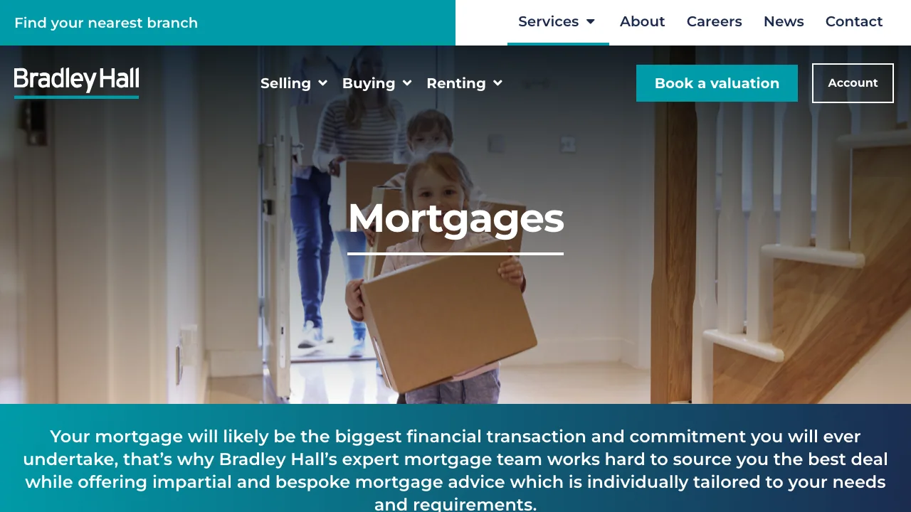 Bradley Hall | Mortgages website preview