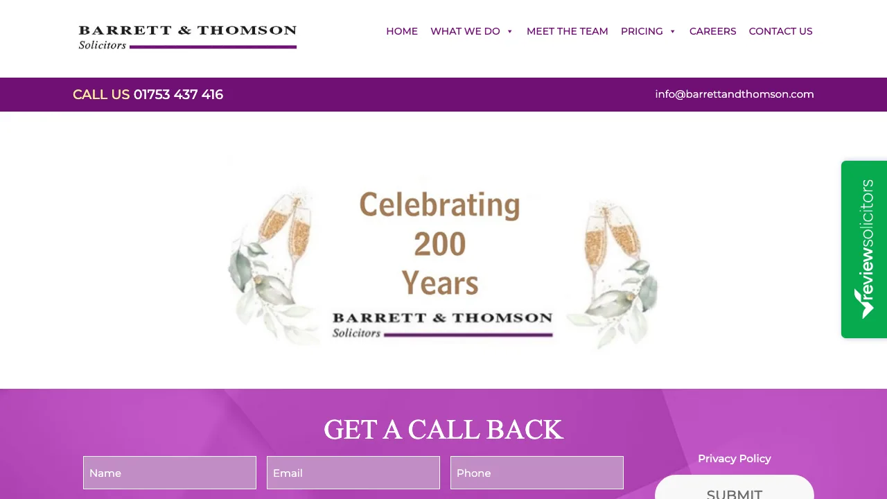 Barrett and Thomson website preview