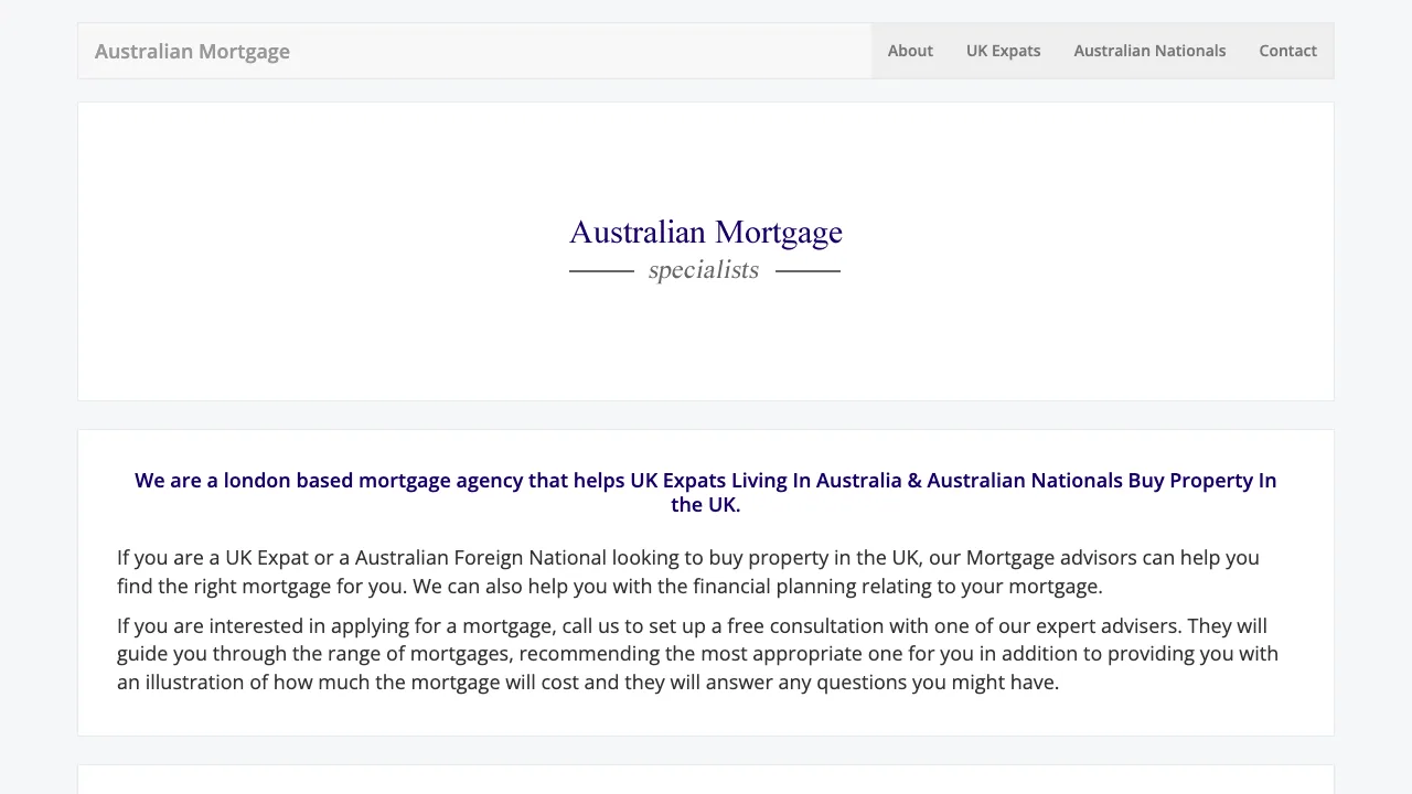 Australian Mortgage website preview