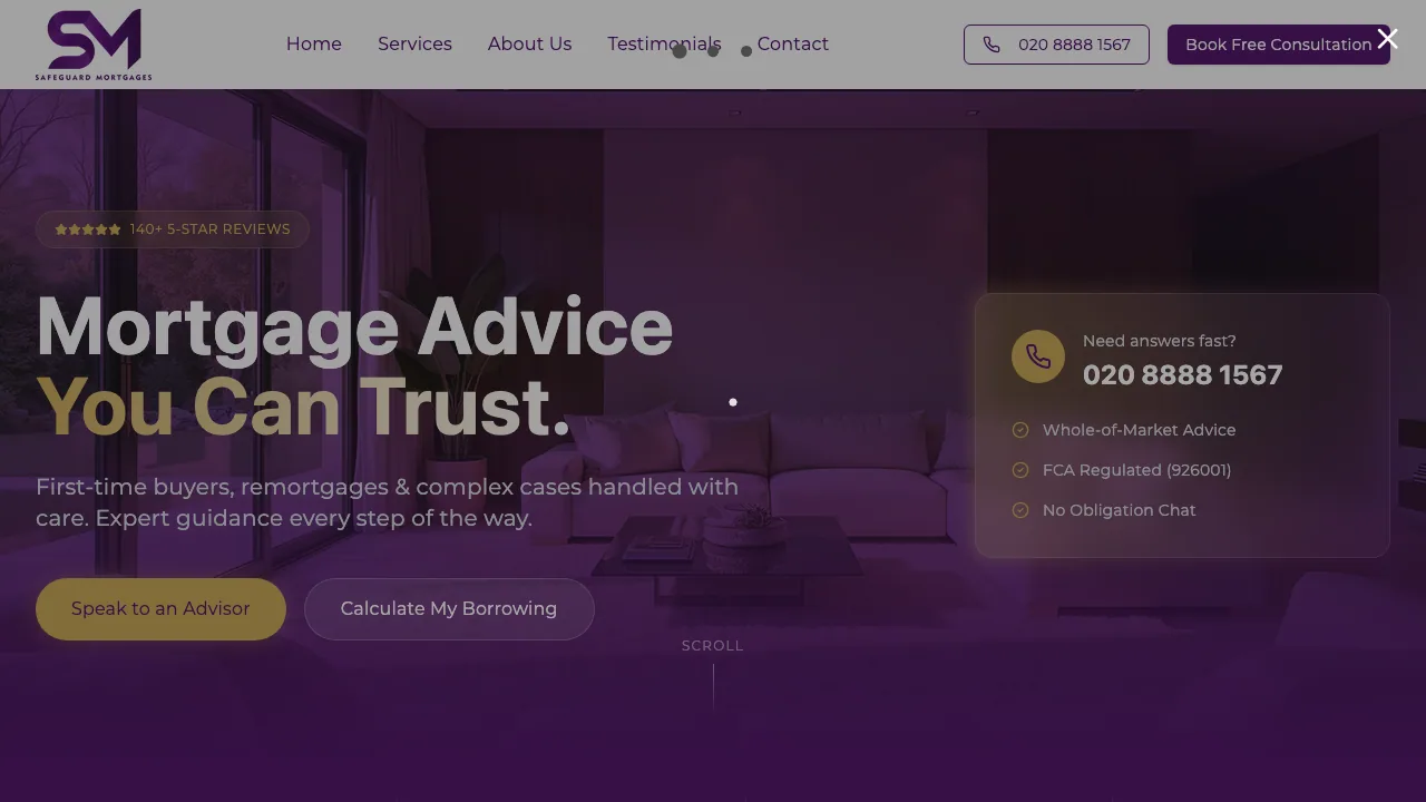 Safeguard Mortgages Limited website preview