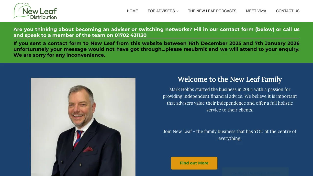 New Leaf Distribution website preview