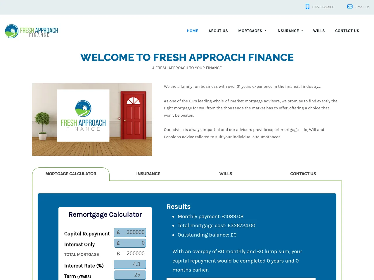 Fresh Approach Finance website preview