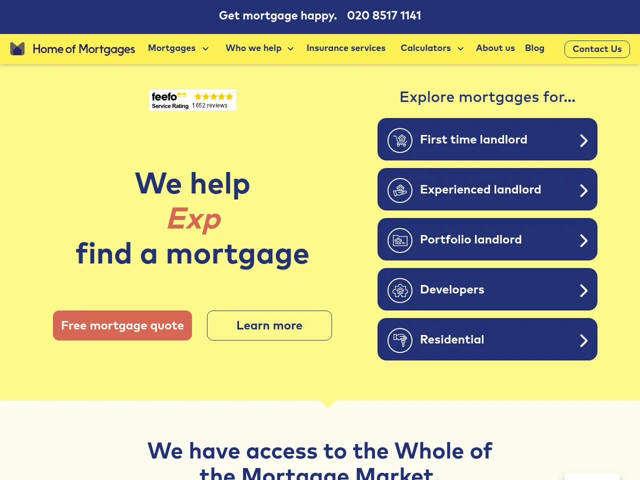 Home of Mortgages website preview
