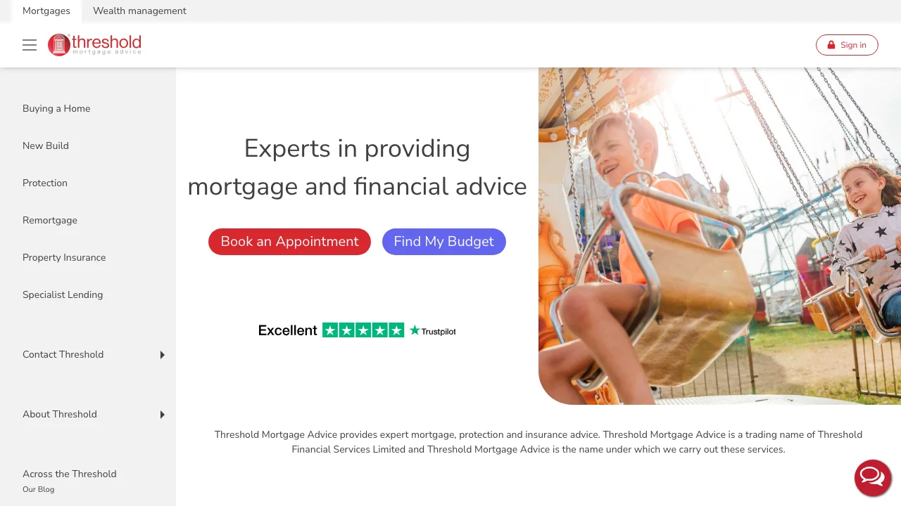 Threshold Mortgage Advice website preview