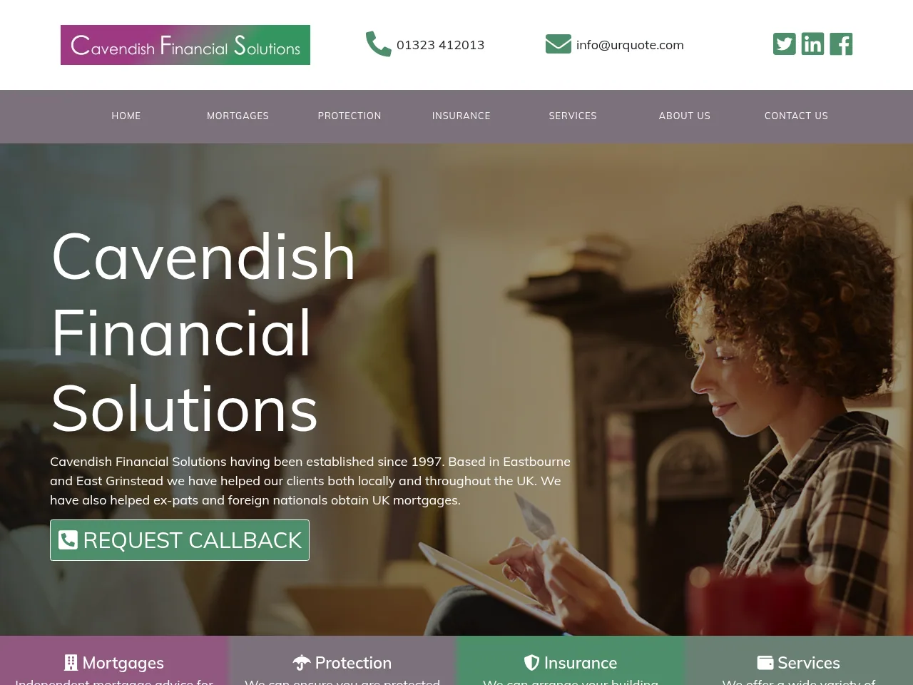 Cavendish Financial Solutions website preview