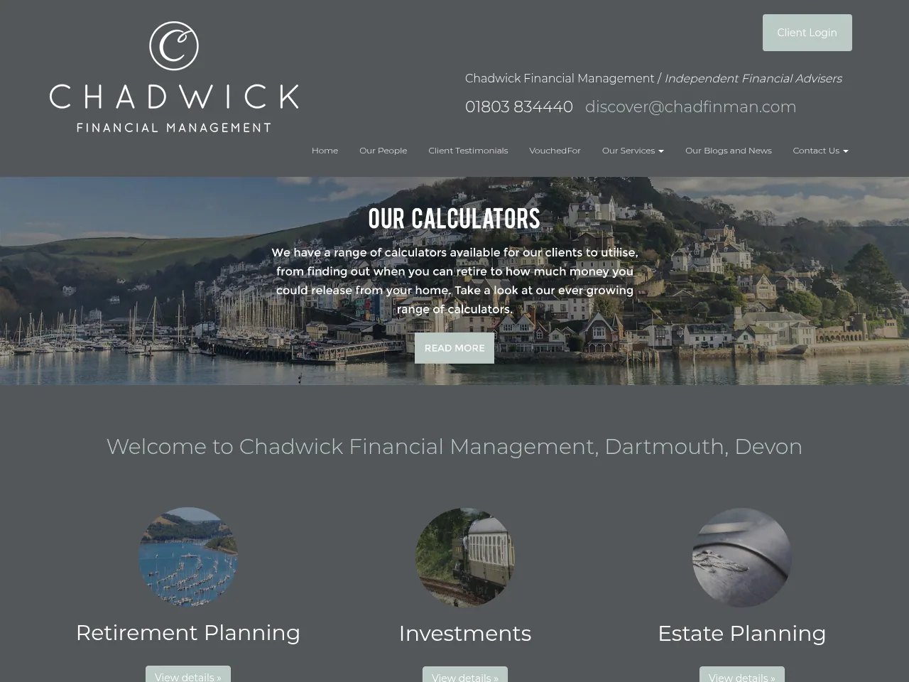 Chadwick Financial Management website preview