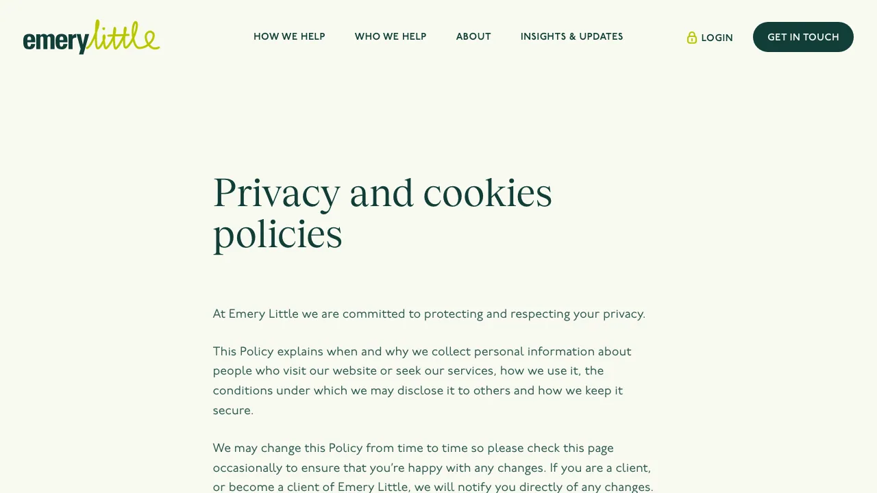 Emery Little website preview