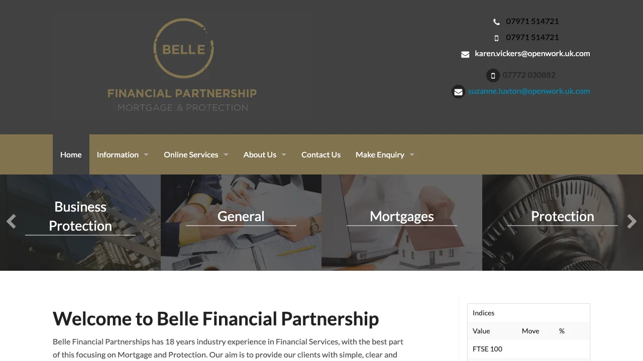 Belle Financial Partnership website preview