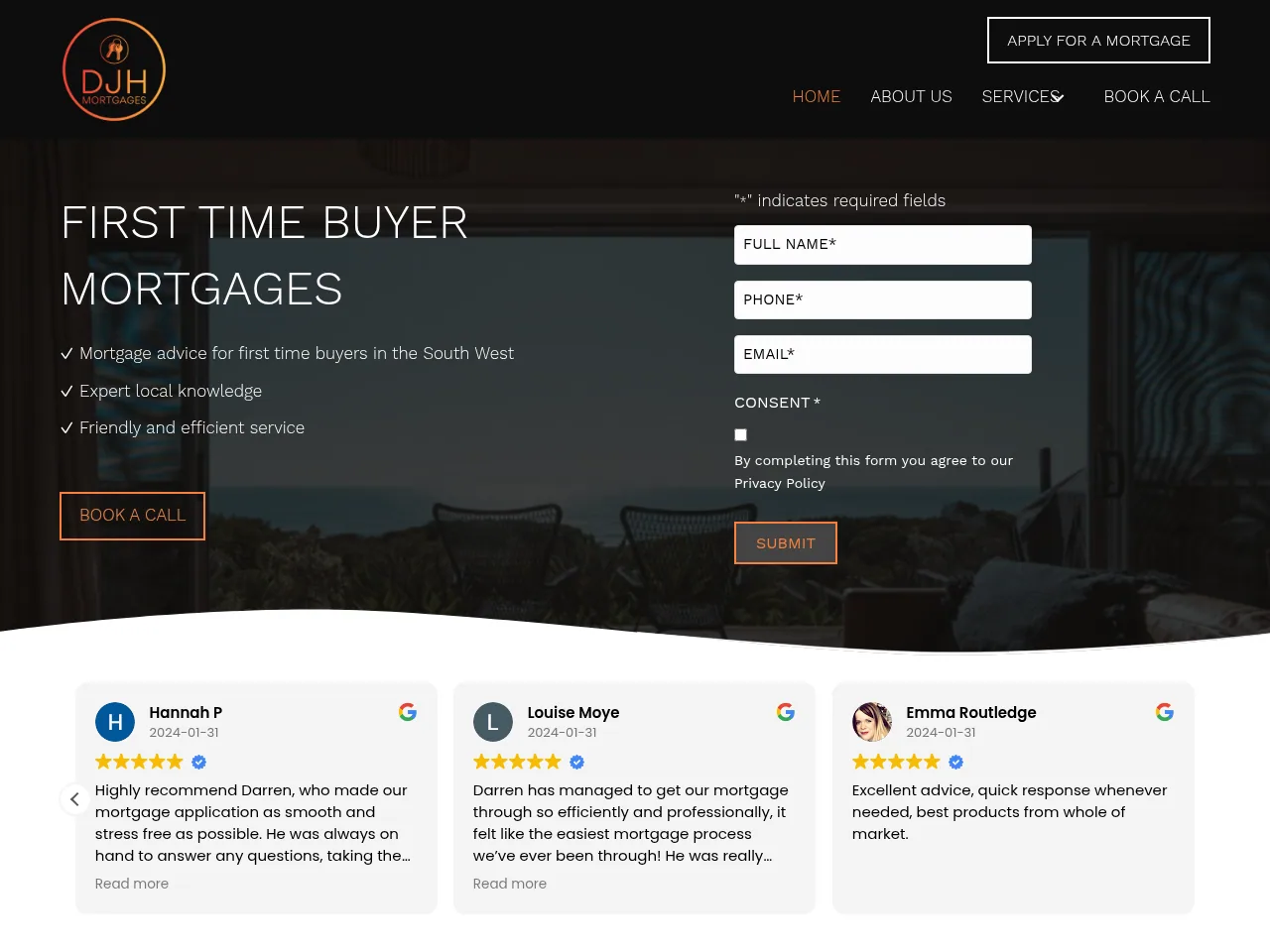 DJH Mortgages website preview