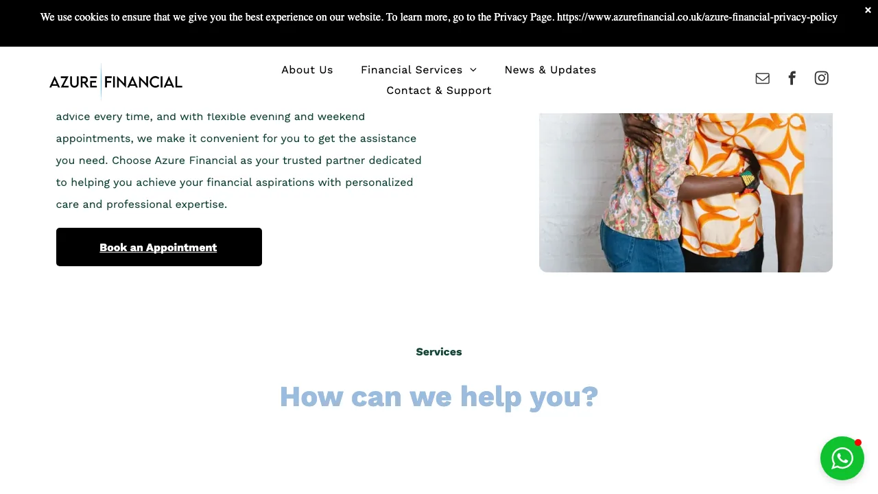 Azure Financial website preview