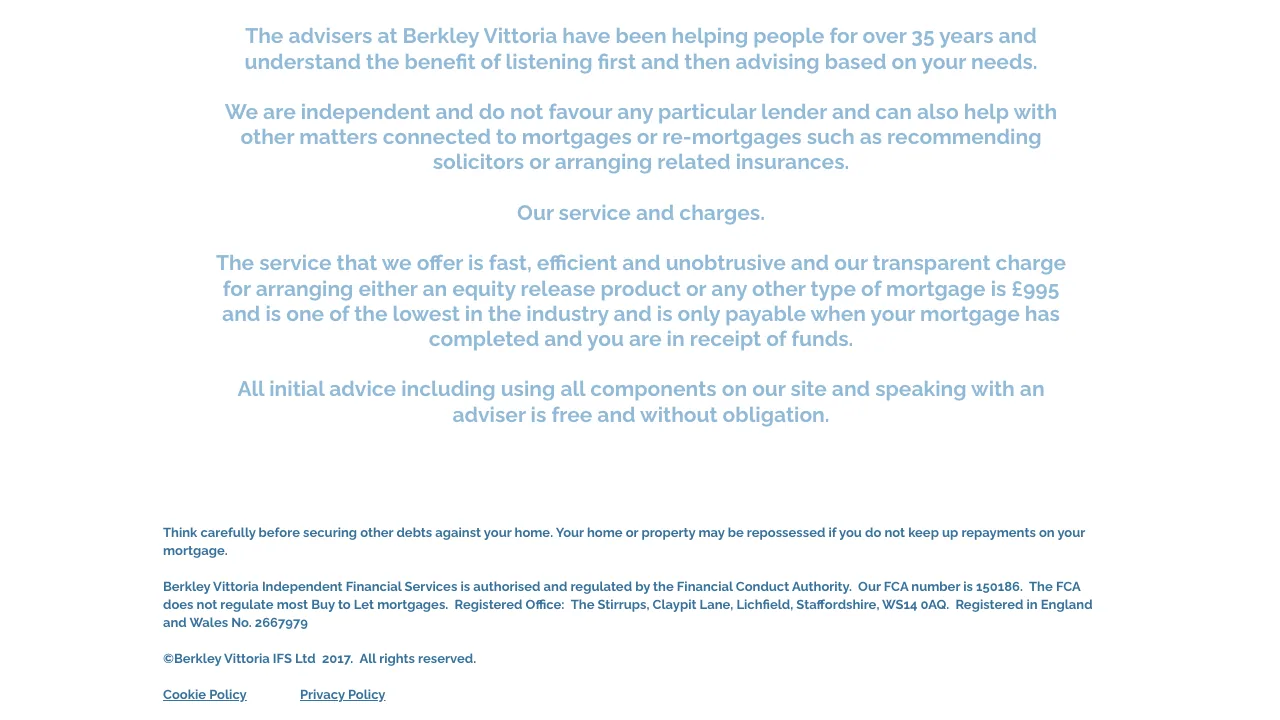 Berkley Vittoria Independent Financial Services Ltd website preview