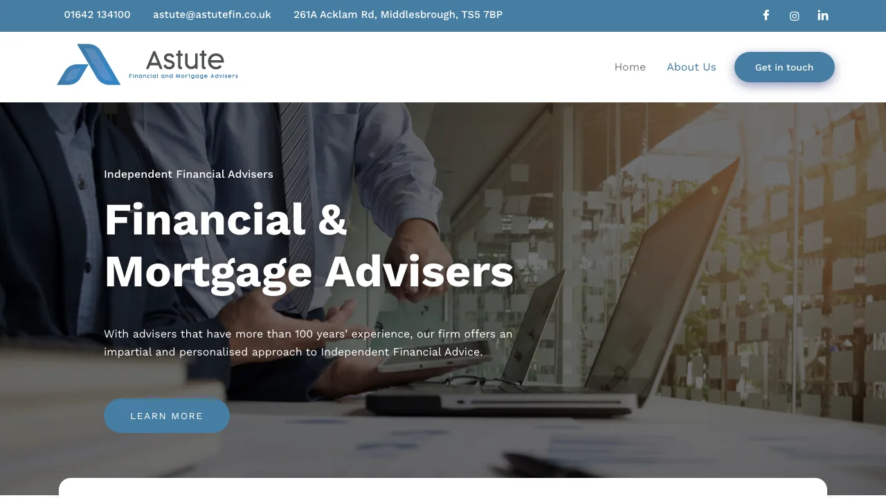 Astute Financial & Mortgage Advisers Ltd website preview