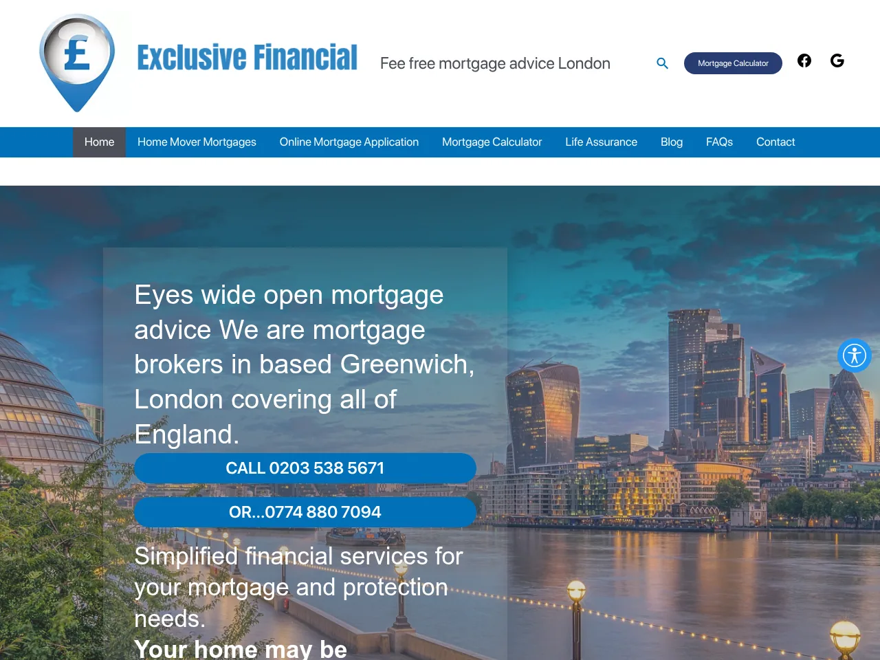 Exclusive Financial website preview