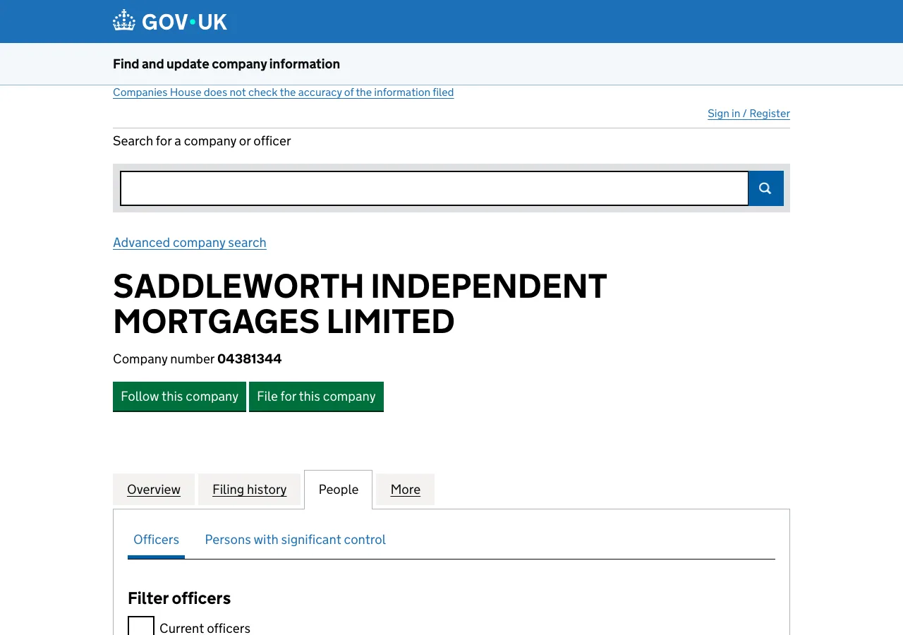 Saddleworth Independent Mortgages Limited website preview