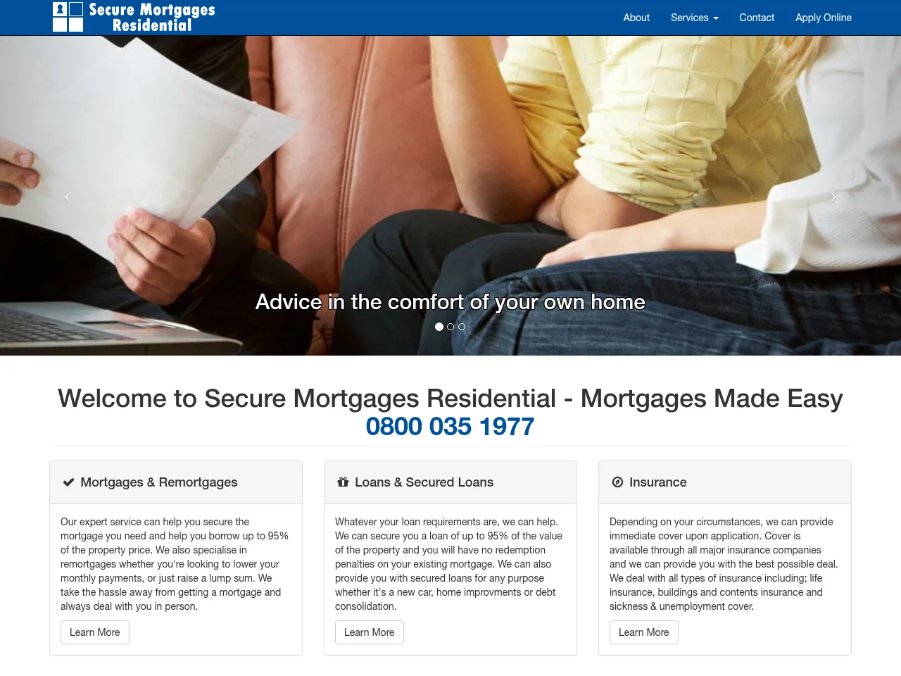 Secure Mortgages Residential website preview