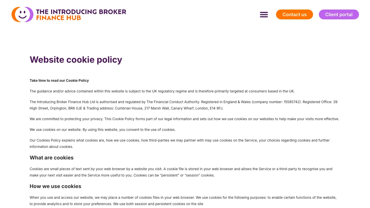 The Introducing Broker Finance Hub Ltd website preview