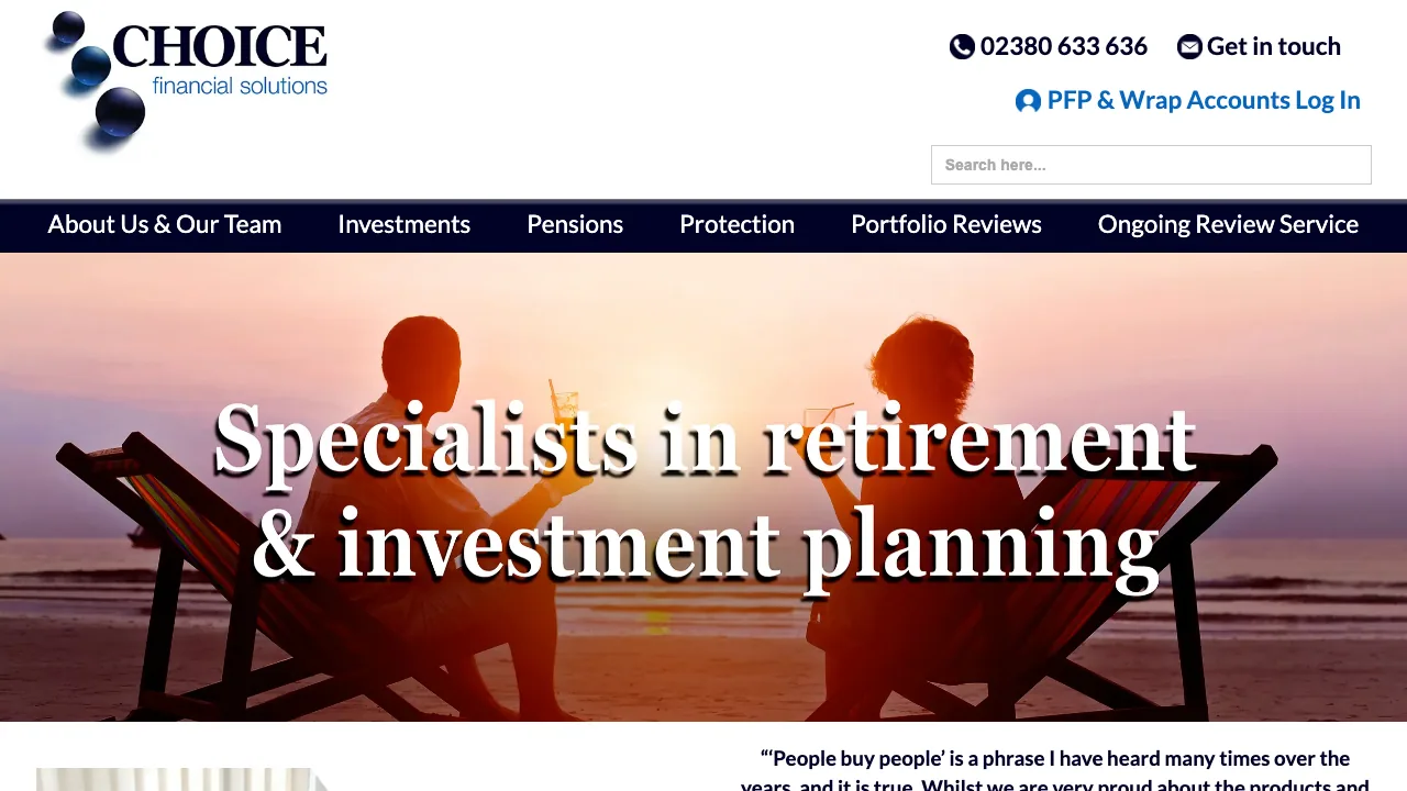 Choice Financial Solutions website preview