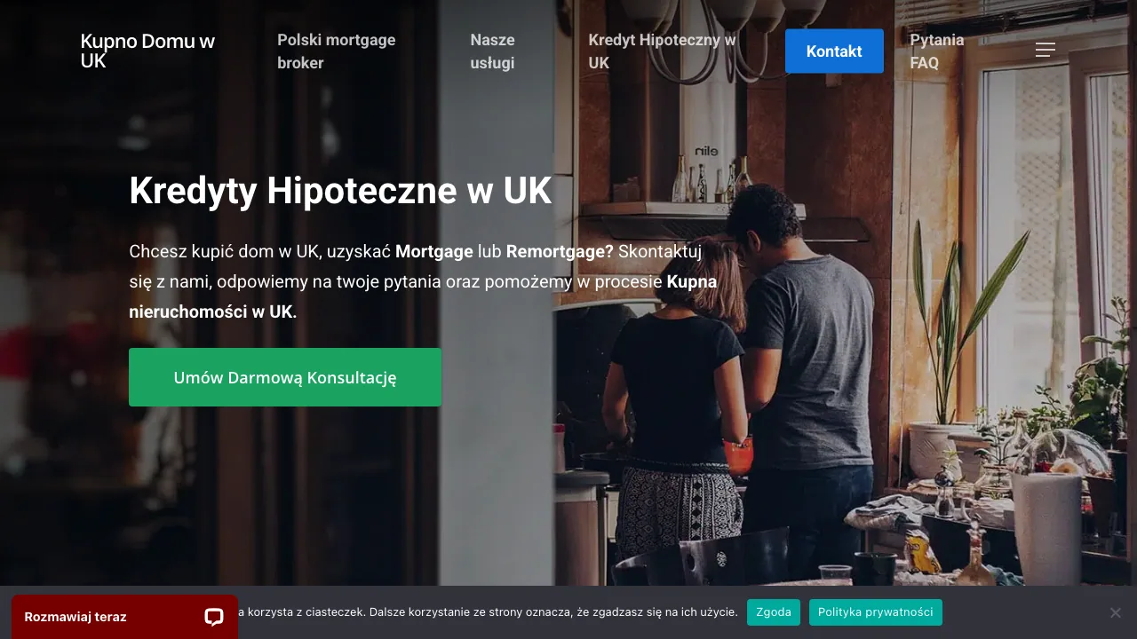 Polski Mortgage Broker - Kredyt Hipoteczny w UK, Kupno Domu w UK - PJ Mortgages website preview