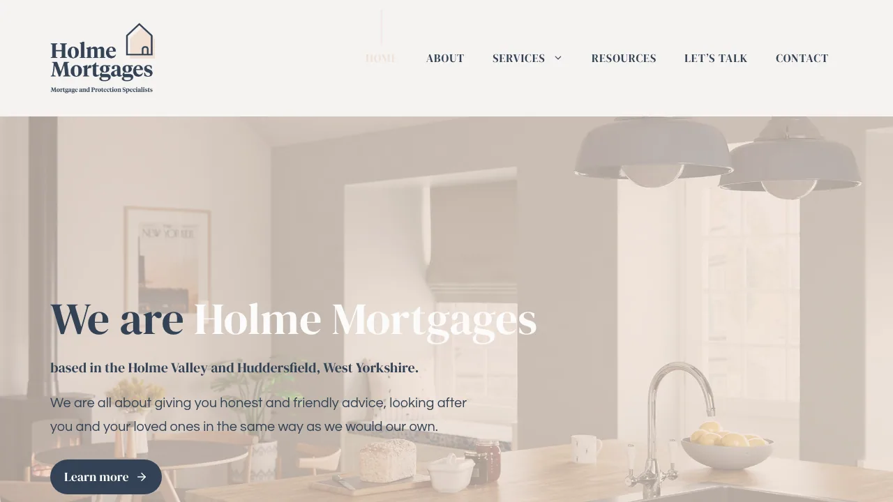 Holme Mortgages - Mortgage & Protection Specialists website preview