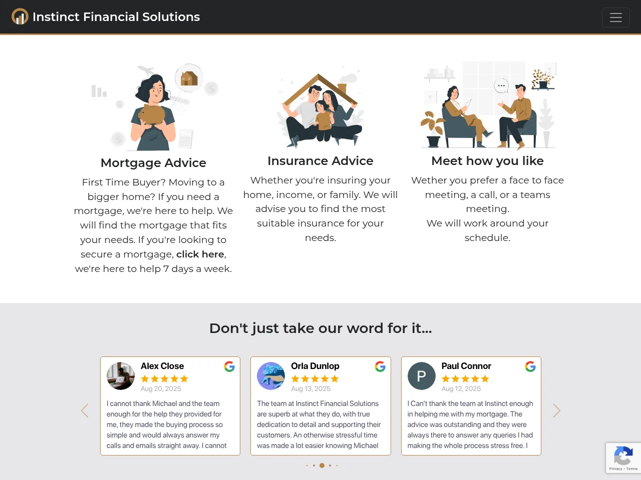 Instinct Financial Solutions website preview