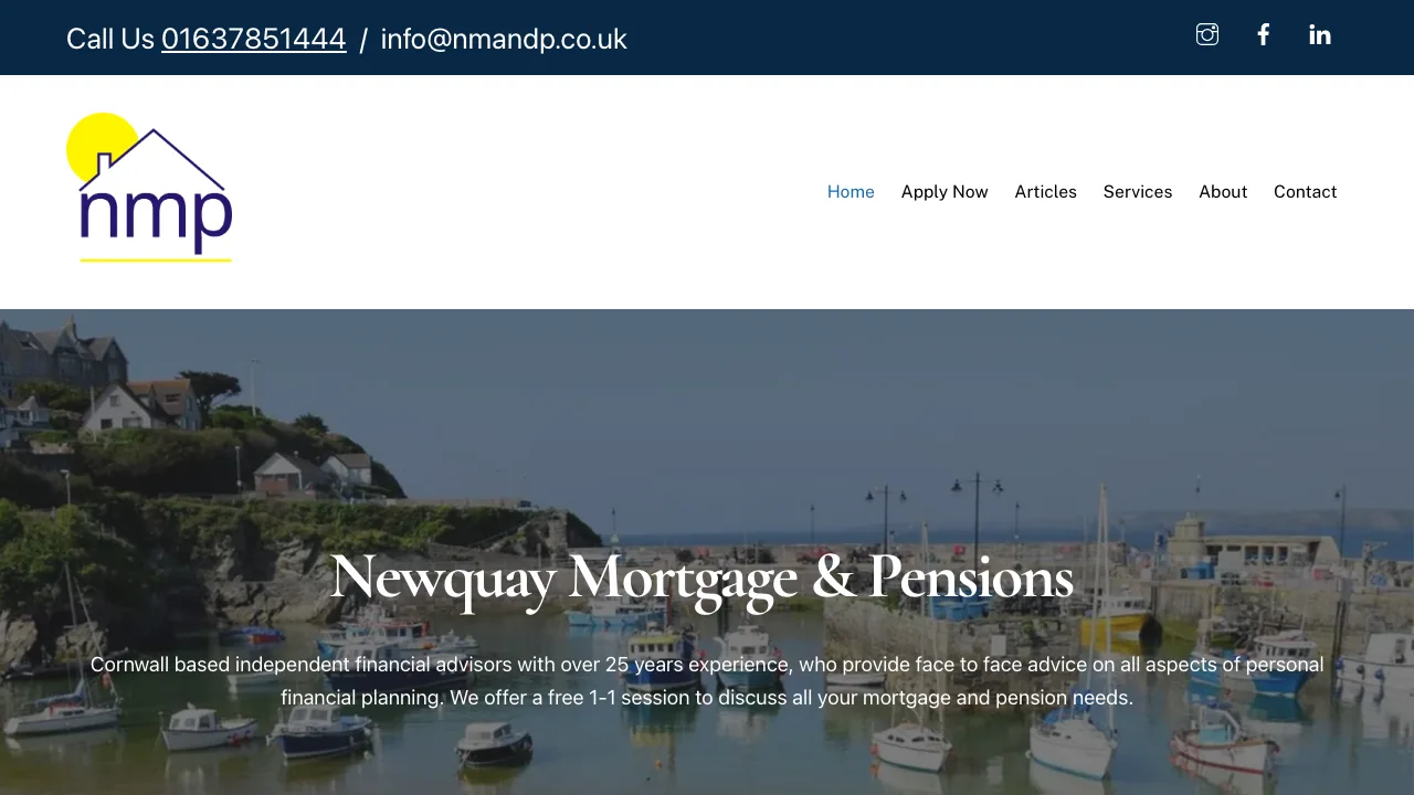 Newquay Mortgage & Pensions Ltd website preview