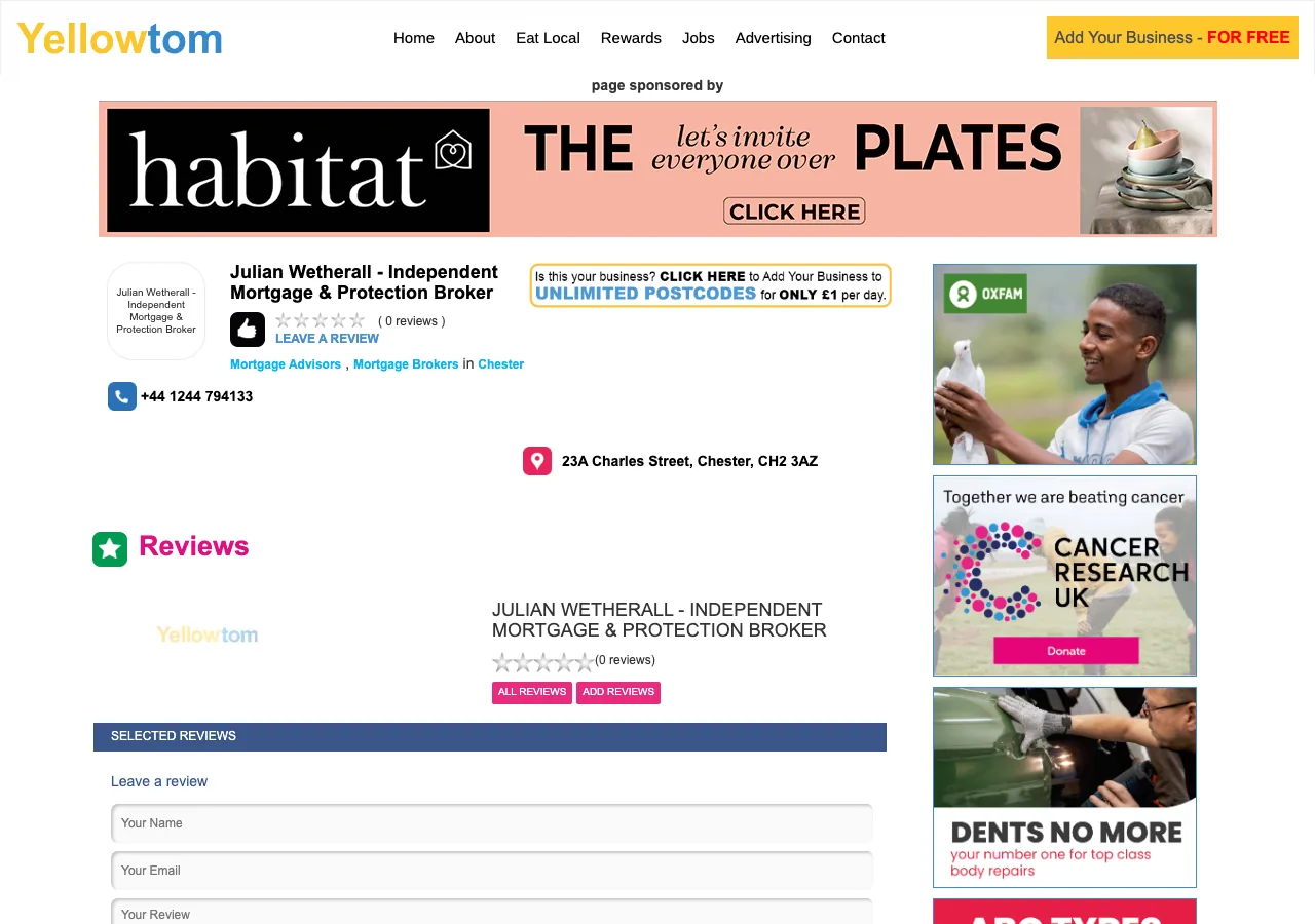Julian Wetherall - Independent Mortgage & Protection Broker website preview