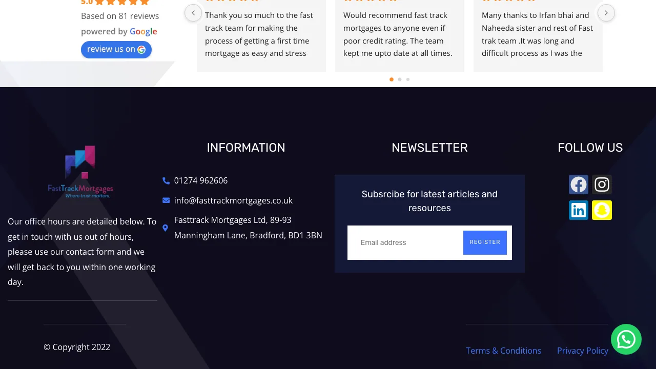 FastTrack Mortgages Ltd website preview